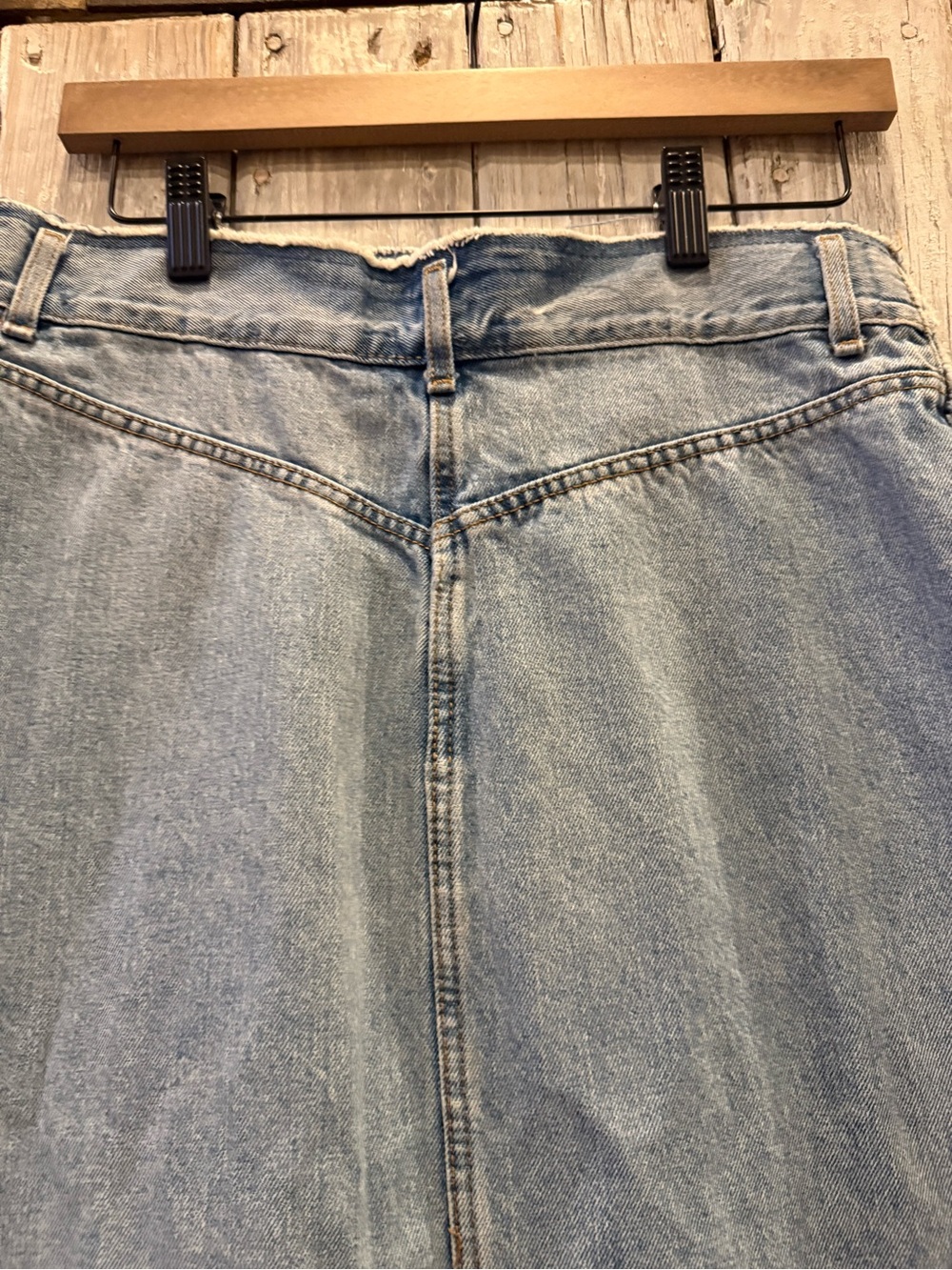 Zara Light Blue Asymmetrical Distressed Denim Skirt - Picture 8 of 9